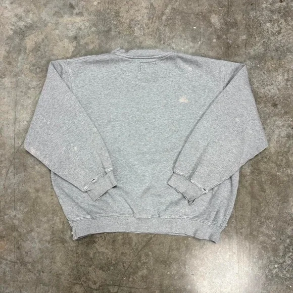 Vintage Reebok Gray Embroidered Distressed Crewneck Sweatshirt Size L - Picture 2 of 4